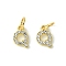 Rack Plating Alloy Rhinestone Pendants, Cadmium Free & Lead Free, Letter Q, 11x8x2mm, Hole: 5mm