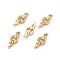 Brass Micro Pave Cubic Zirconia Fold Over Clasps, Oval, Clear, Real 18K Gold Plated, 25.5mm, Hole: 1.2mm