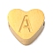 Ion Plating(IP) Tarnish Resistant 304 Stainless Steel Beads, Heart with Letter, Golden, Letter A, 7x8x3mm, Hole: 2mm