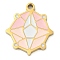 304 Stainless Steel Pendants, with Enamel, Golden, Sun, 17.5x15x1.7mm, Hole: 1.4mm