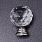 Quartz Crystal Drawer Knobs, with Aluminium Alloy Fittings, for Home, Cabinet, Cupboard and Dresser, Platinum, 35.5x27mm, Hole: 3mm