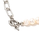 Collana vintage con perline di perle naturali per donna ragazza NJEW-JN03678-5