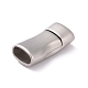 Rectangle 304 Stainless Steel Matte Magnetic Clasps with Glue-in Ends STAS-O035-11-2