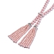 Electroplated Shell Beaded Tassel Necklaces NJEW-G329-03D-2