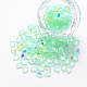 透明樹脂ラインストーンカボション  ネイルアートの装飾の付属品  ABカラーメッキ  多面カットティアドロップ  薄緑  7x5x2.5mm MRMJ-T047-09C-1