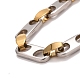 Vacuum Plating 304 Stainless Steel Oval Link Chains Bracelet STAS-E160-04GP-2