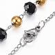 304 Edelstahl Rosenkranz Perlenketten für Ostern NJEW-H461-01-3