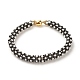 Bracelet en perles de verre au crochet BJEW-JB08083-3