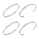 Unicraftale 4 pièces 2 styles en forme d'oeuf 201 bracelets à charnière rainurés en acier inoxydable STAS-UN0048-69-7