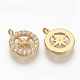 Brass Micro Pave Clear Cubic Zirconia Charms ZIRC-Q021-032G-NF-2