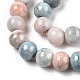 Brins de perles rondes en verre craquelé opaque GLAA-T031-01C-2