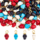 Superfindings 160 pz 4 colori ciondoli sintetici con teschio turchese 14.5x6.5x6mm ciondoli testa di scheletro decorazioni a tema halloween perline con anello per creazione di gioielli artigianali G-FH0001-76-1