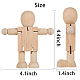 Gorgecraft juguetes robot de madera en blanco sin terminar AJEW-GF0001-15-2