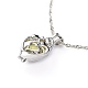 Medallón de aleación luminosa collares pendientes de corazón NJEW-F284-07B-2