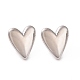 Латунные серьги-гвоздики в форме сердца для женщин EJEW-C008-26P-1