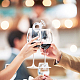 ペーパー ダイヤモンド リング ワイングラス チャームのタグ  ワイングラスマーカー  結婚式のための  飲食店  誕生日パーティーの装飾  ホワイト  59.5x42x0.24mm  内径：20mm AJEW-WH0001-71B-6