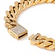 Placage ionique (ip) 304 bracelet gourmette en acier inoxydable avec fermoir cadenas en strass cristal pour femme BJEW-E107-01G-05-4