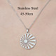 201 Stainless Steel Hollow Sun Pendant Necklace NJEW-OY002-13-3