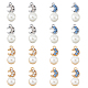 SUPERFINDINGS 40Pcs 4 Colors Alloy Rhinestone Pendants FIND-FH0007-36-1