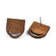 Fornituras de aretes de madera de nogal MAK-N032-010-3