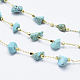 Handmade Synthetic Turquoise Beaded Chains CHC-I026-D-01G-1