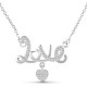 TINYSAND 925 Sterling Silver Cubic Zirconia Love Pendant Necklace TS-N353-S-1