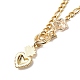 Ожерелье из латуни с подвеской в виде сердца и розы NJEW-JN04088-5