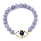 Bracelets en perles extensibles de quartz naturel (teint) et de lapis-lazuli (teint) BJEW-JB05426-03-1