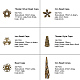 Aleación de estilo tibetano y tapas de cuentas de hierro TIBEB-PH0004-13-2