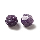 Cuentas de flores talladas de lepidolita natural/mica púrpura G-O156-B-24-2