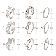 9pcs 9 anneaux de manchette en laiton de style RJEW-LS0001-08P-3