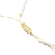 Adjustable Miyuki Seed & White Shell & Natural African Turquoise Beaded Necklaces NJEW-O127-02-3