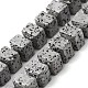 Brins de perles de pierre de lave naturelle galvanisées G-Q1009-A01-02-2