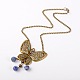 Tibetan Style Antique Bronze Butterfly Pendant Necklaces NJEW-JN00864-03-2