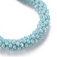 Bracelets extensibles en perles de verre opaque facettées plaquées couleur ab BJEW-S144-003D-4