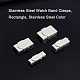 UNICRAFTALE 8 Sets 4 Sizes Clasps For Stainless Watch Bands 304 Stainless Steel Watch Band Clasps Rectangle Watch Bands Buckle Clasps Buckle For Bracelet Watch Jewelry Making STAS-UN0031-24-4