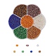 Perles de rocaille rondes en verre 7 couleurs SEED-YW0001-24A-02-1