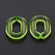 透明なアクリルコネクターリング  クイックリンクコネクター  アズキチェーン製造用  オーバル  芝生の緑  24x18x5mm  内径：13x7mm  約403個/500g MACR-S373-19-B09-2