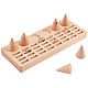 NBEADS Wood Finger Ring Stand with 6 Pcs Cone Ring Holders ODIS-WH0020-75-1