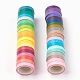 DIYスクラップブック装飾用マスキングテープ  虹色クラフト紙テープ  プラスチック製の箱付き  ミックスカラー  7.5mm  5 m /ロール  40のロール/箱 DIY-F017-B-3