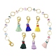6 Style Number Acrylic Beaded Knitting Row Counter Chains & Locking Stitch Markers Kits HJEW-JM01430-1