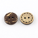 2-Hole Flat Round Coconut Buttons X-BUTT-R035-002-2