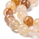 Quartz hématoïde jaune naturel/fils de perles de quartz guérisseur doré G-E571-05A-3