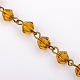 Chaînes de perles de verre bicone manuelles pour fabrication de bracelets et colliers AJEW-JB00041-02-1