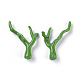 オペークアクリルパーツ  サンゴの枝の形  ダークオリーブグリーン  48x34x8~10mm  穴：1.5mm SACR-P065-B09-2