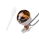 Natural Mixed Stone Perfume Bottle Pendant Necklaces NJEW-F251-06-4
