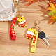 Superfindings 2pcs 2 couleurs thème du nouvel an chinois porte-clés en plastique KEYC-FH0001-07-4