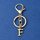 304 Schlüsselanhänger mit Anfangsbuchstabenanhänger aus Edelstahl KEYC-YW00005-06-1