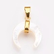 Natural White Shell Mother of Pearl Shell Pendants X-KK-G346-01A-2