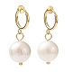 Pendientes de aro con clip de perlas keshi de perlas barrocas naturales EJEW-JE03829-01-1